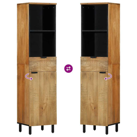 vidaXL Bathroom Cabinet Brown 38x33x160 cm Solid Wood Mango