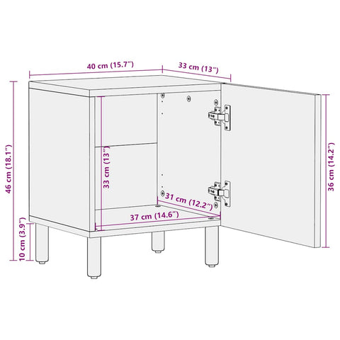 vidaXL Bedside Cabinets 2 pcs 40x33x46 cm Solid Wood Acacia
