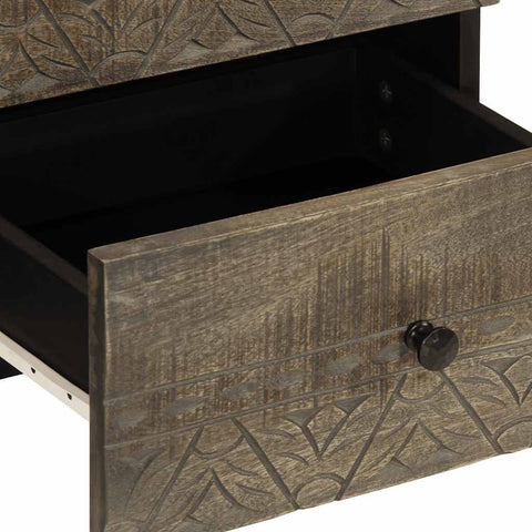 vidaXL Bedside Cabinet Light Grey 40x33x46 cm Solid Wood Mango