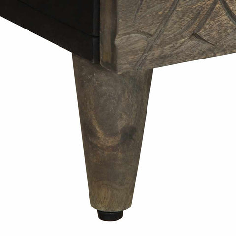 vidaXL Bedside Cabinet Light Grey 40x33x46 cm Solid Wood Mango