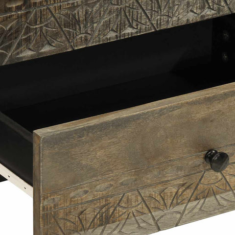 vidaXL Bedside Cabinet Light Grey 50x33x60 cm Solid Wood Mango