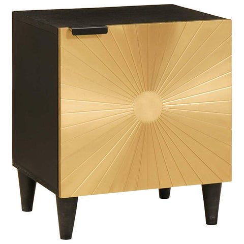 vidaXL Bedside Table Black and Gold 40 x 33.5 x 46 cm