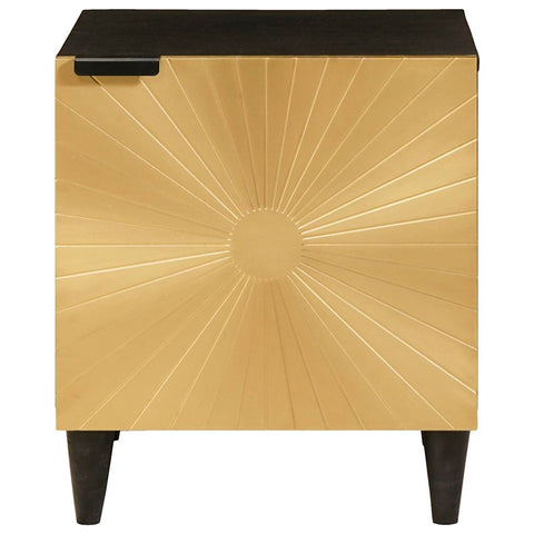 vidaXL Bedside Table 2 pcs Black and Gold 40 x 33.5 x 46 cm
