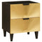 vidaXL Bedside Table Black and Gold 40 x 33.5 x 46 cm Solid mango wood