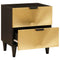 vidaXL Bedside Table Black and Gold 40 x 33.5 x 46 cm Solid mango wood