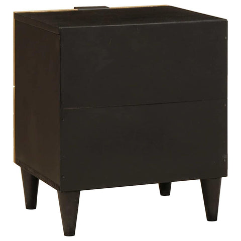 vidaXL Bedside Table Black and Gold 40 x 33.5 x 46 cm Solid mango wood