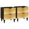 vidaXL Bedside Table 2 pcs Black and Gold 40 x 33.5 x 46 cm