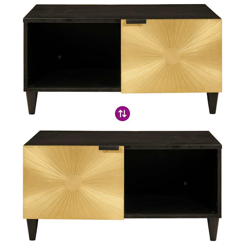 vidaXL Coffee Table Black and Gold 80 x 50 x 40 cm