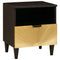 vidaXL Bedside Table with Drawer 2 pcs Black and Gold 40 x 33 x 46 cm