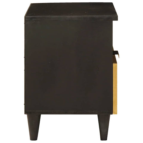 vidaXL Bedside Table with Drawer 2 pcs Black and Gold 40 x 33 x 46 cm
