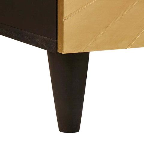 vidaXL Bedside Table Black and Gold 50 x 33 x 60 cm Solid mango wood