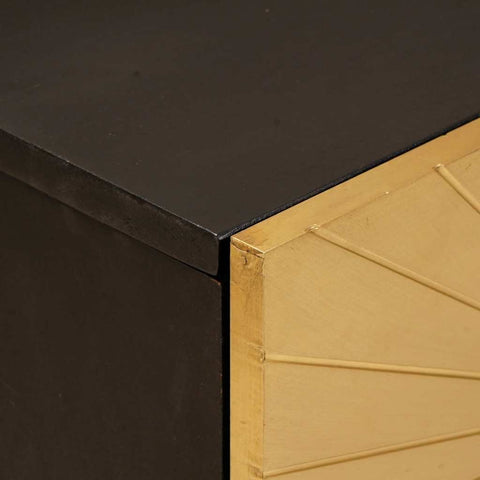 vidaXL Bedside Table with Drawer Black and Gold 50 x 33 x 60 cm