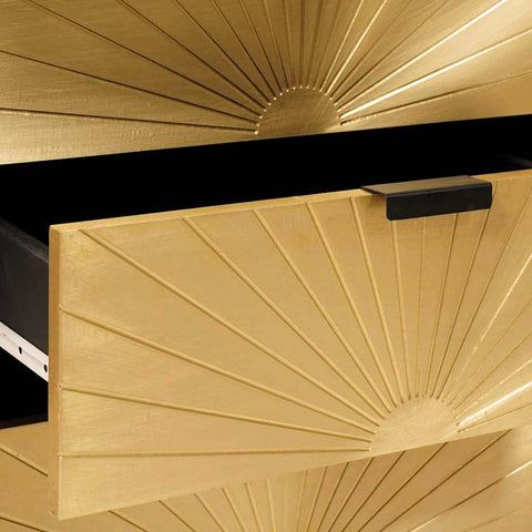 vidaXL Bedside Table with Drawer Black and Gold 50 x 33 x 60 cm