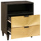 vidaXL Bedside Table Black and Gold 50 x 33 x 60 cm Solid mango wood