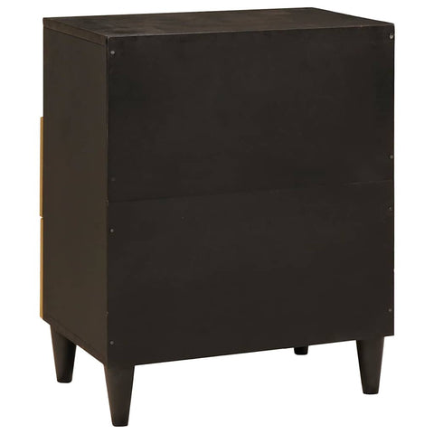 vidaXL Bedside Table Black and Gold 50 x 33 x 60 cm Solid mango wood