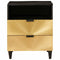 vidaXL Bedside Table Black and Gold 50 x 33 x 60 cm Solid mango wood