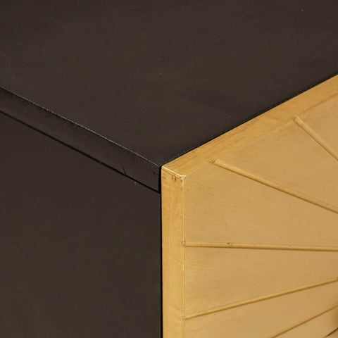 vidaXL Bedside Table Black and Gold 50 x 33 x 60 cm Solid mango wood