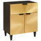 vidaXL Bedside Table Black and Gold 50 x 33 x 60 cm Solid mango wood