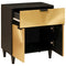 vidaXL Bedside Table Black and Gold 50 x 33 x 60 cm Solid mango wood