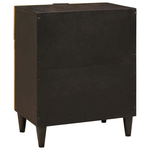 vidaXL Bedside Table Black and Gold 50 x 33 x 60 cm Solid mango wood