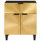 vidaXL Bedside Table Black and Gold 50 x 33 x 60 cm Solid mango wood