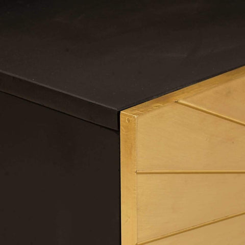 vidaXL Coffee Table Black and Gold 100 x 54 x 40 cm Solid mango wood