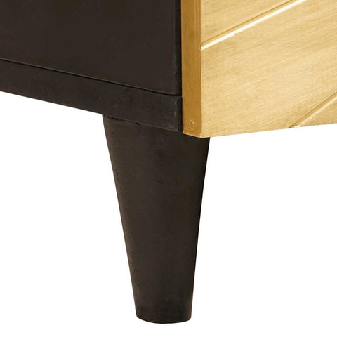 vidaXL Coffee Table Black and Gold 100 x 54 x 40 cm Solid mango wood
