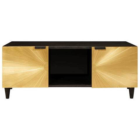 vidaXL Coffee Table Black and Gold 100 x 54 x 40 cm Solid mango wood