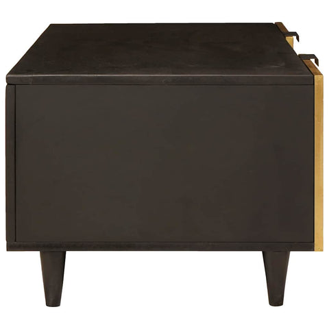 vidaXL Coffee Table Black and Gold 100 x 54 x 40 cm Solid mango wood