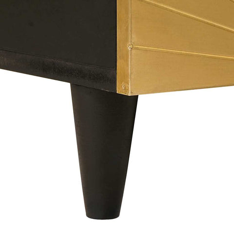 vidaXL Coffee Table Black and Gold 80 x 54 x 40 cm Solid mango wood