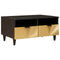 vidaXL Coffee Table Black and Gold 80 x 54 x 40 cm Solid mango wood