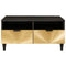 vidaXL Coffee Table Black and Gold 80 x 54 x 40 cm Solid mango wood
