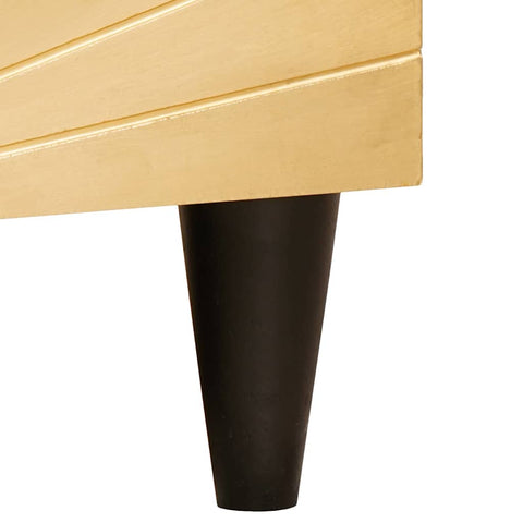 vidaXL TV Cabinet Black and Gold 80 x 33 x 46 cm Solid mango wood