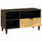 vidaXL TV Cabinet Black and Gold 80 x 33 x 46 cm Solid mango wood