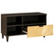 vidaXL TV Cabinet Black and Gold 80 x 33 x 46 cm Solid mango wood