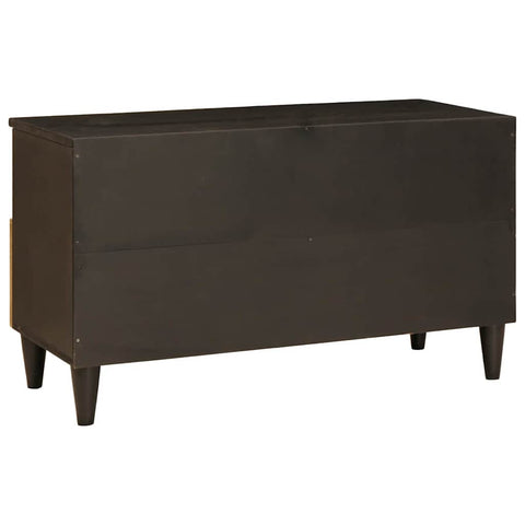 vidaXL TV Cabinet Black and Gold 80 x 33 x 46 cm Solid mango wood