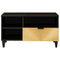 vidaXL TV Cabinet Black and Gold 80 x 33 x 46 cm Solid mango wood