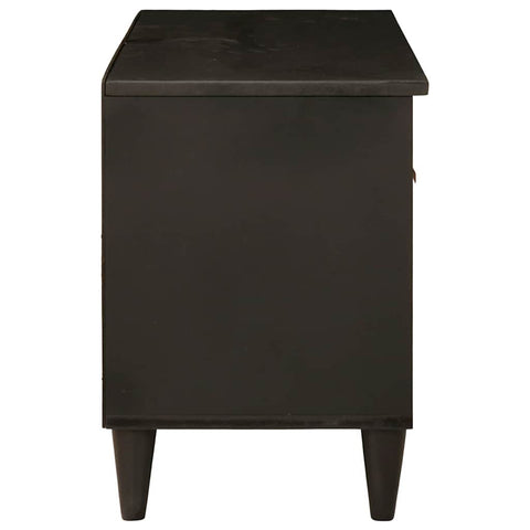 vidaXL TV Cabinet Black and Gold 80 x 33 x 46 cm Solid mango wood