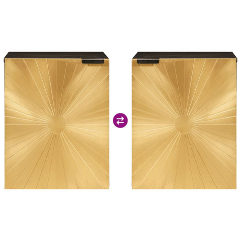 vidaXL Bathroom Cabinet with Shelf Black and Gold 38 x 33 x 48 cm