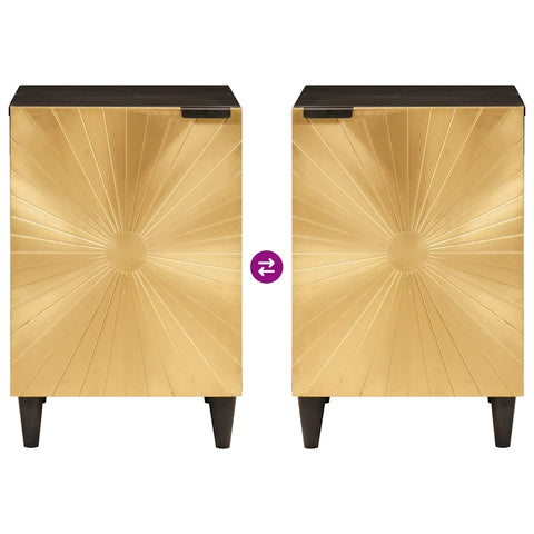 vidaXL Bathroom Cabinet with Shelf Black and Gold 38 x 33 x 58 cm