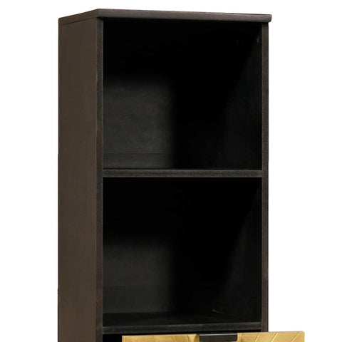 vidaXL Bathroom Cabinet with Drawer Black and Gold 38 x 33 x 160 cm