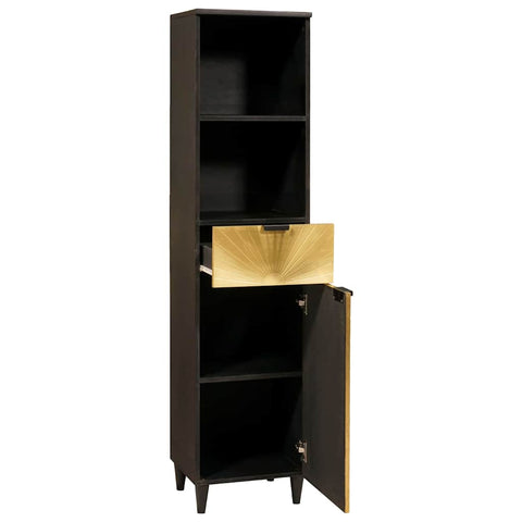 vidaXL Bathroom Cabinet with Drawer Black and Gold 38 x 33 x 160 cm