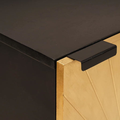 vidaXL Sideboard Black and Gold 40 x 33 x 75 cm Solid mango wood