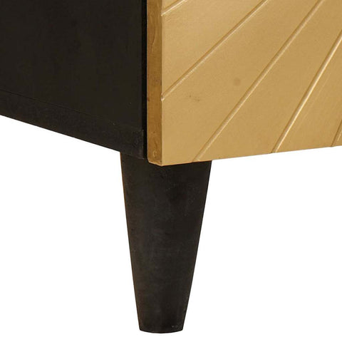 vidaXL Sideboard Black and Gold 40 x 33 x 75 cm Solid mango wood