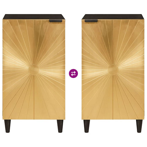 vidaXL Sideboard Black and Gold 40 x 33 x 75 cm Solid mango wood