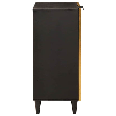 vidaXL Sideboard Black and Gold 40 x 33 x 75 cm Solid mango wood