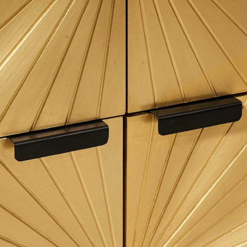 vidaXL Side Cabinet Black and Gold 60 x 33.5 x 75 cm Solid mango wood