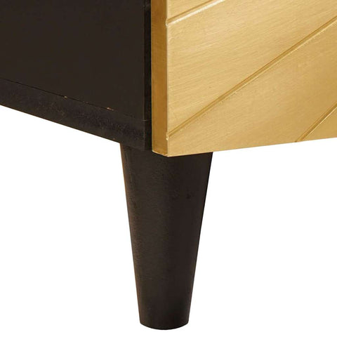 vidaXL Side Cabinet Black and Gold 60 x 33.5 x 75 cm Solid mango wood
