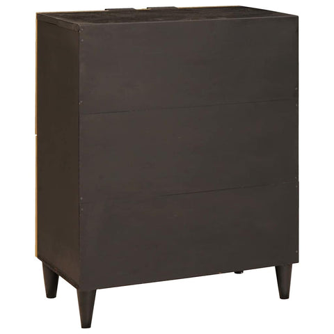 vidaXL Side Cabinet Black and Gold 60 x 33.5 x 75 cm Solid mango wood