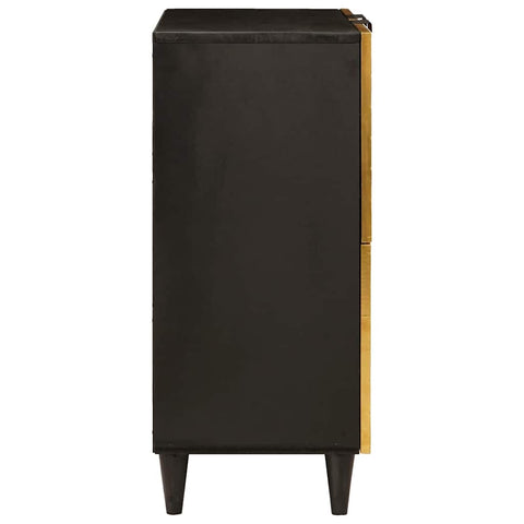 vidaXL Side Cabinet Black and Gold 60 x 33.5 x 75 cm Solid mango wood